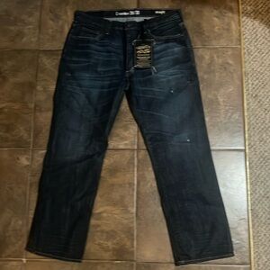 Men’s Modern Dark Blue Denim Jean. Nice Straight fit throughout Jean!